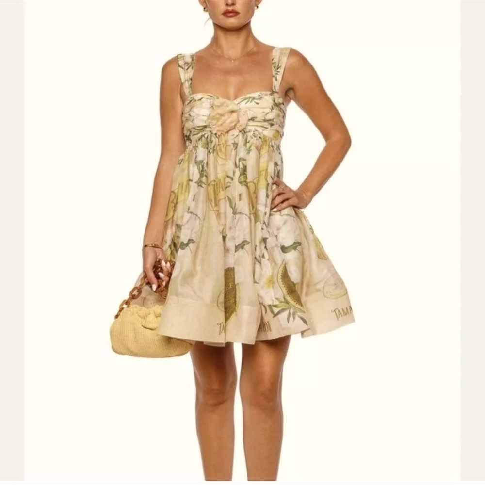 NWT Zimmermann Coaster Ruched Mini Dress Zim Sz AU 1